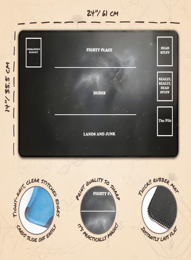 Paramint Instructional - Black - Library Bottom (Stitched) - MTG Playmat - Compatible with Magic The Gathering Playmat - Play MTG, YuGiOh, TCG - Original Play Mat Art Designs & Accessories - Image 3